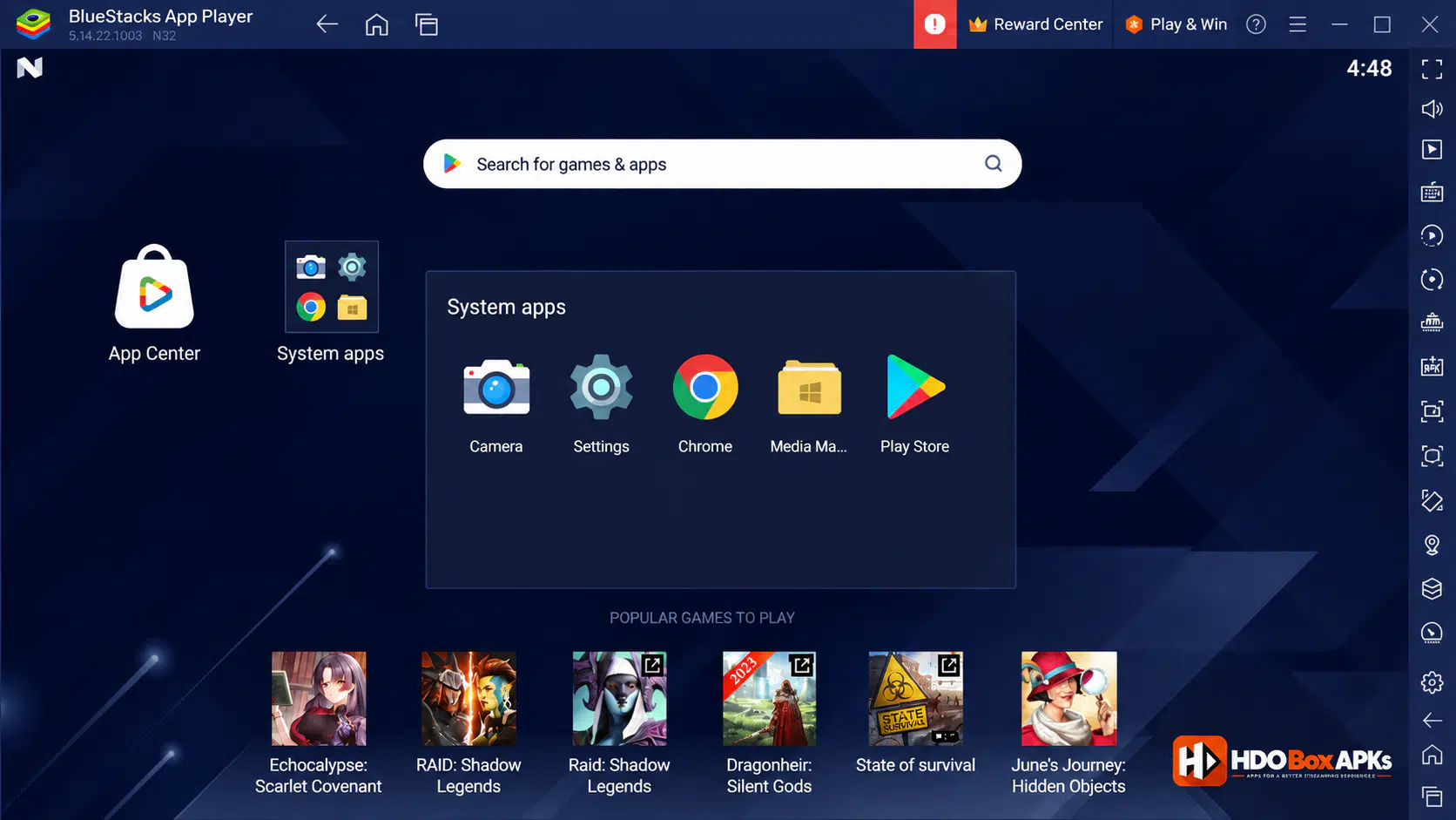 HDO Box for PC - BlueStacks Android Emulator Interface