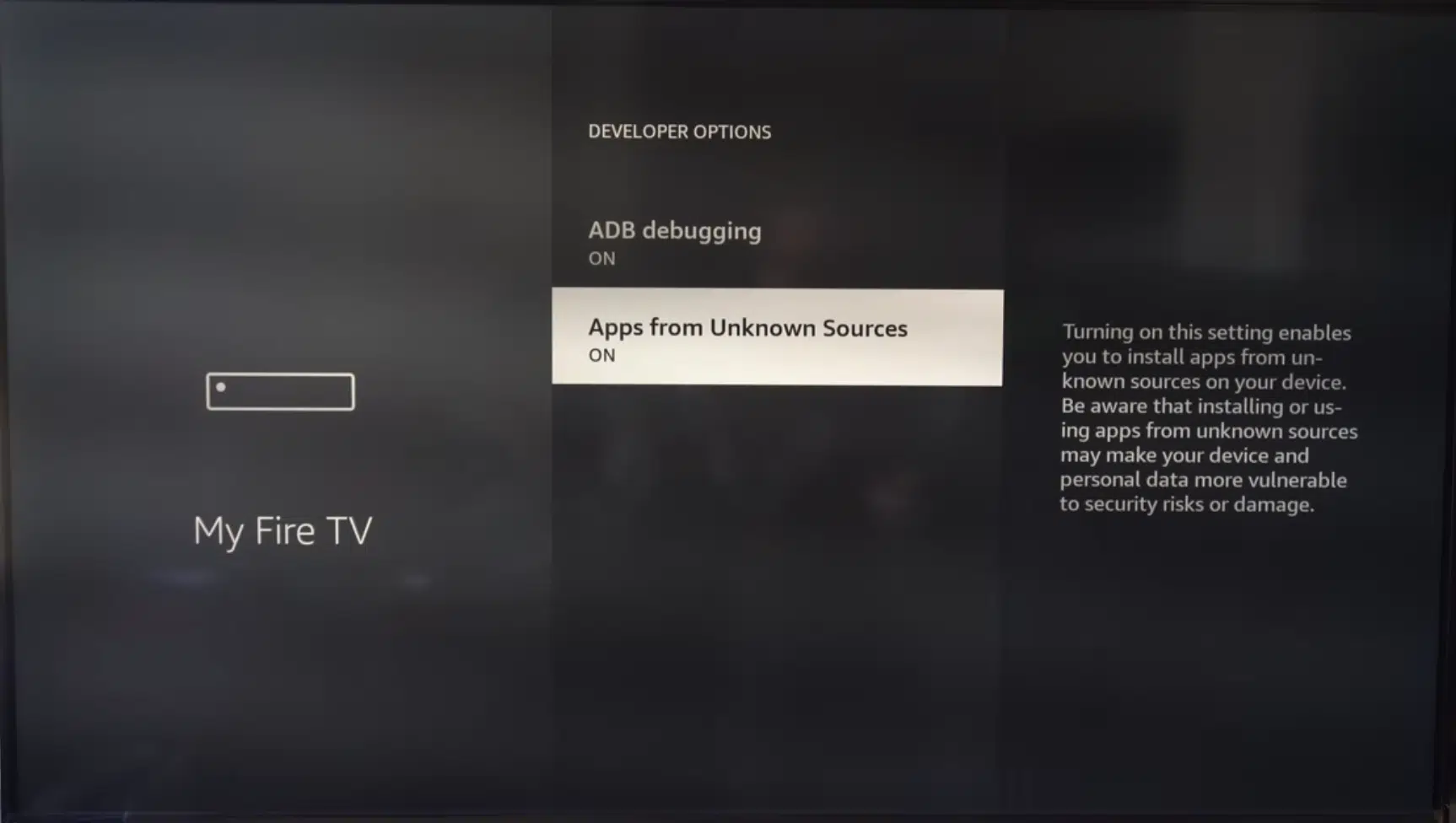 Enable Install Unknown Apps for Downloader on Firestick